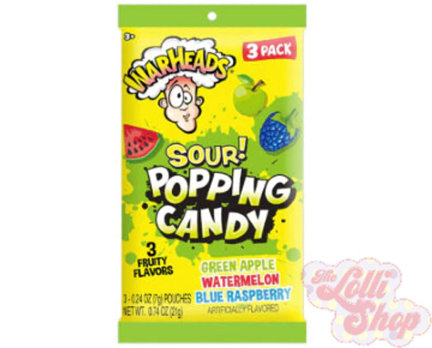 Warheads Sour Popping Candy 3pk 21g